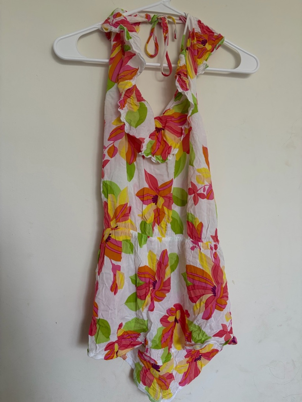 Victoria’s Secret Floral Halter Top XS Tropical Summer Beach Y2K